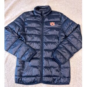 Fanatics Auburn Tigers Puffer Jacket Mens Small Navy Blue Quilted Full Zip